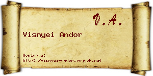 Visnyei Andor névjegykártya