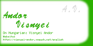 andor visnyei business card